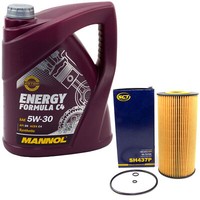 MotoröL Set 5W30 5 Liter + ÖLfilter SH 437 P FüR Mercedes G-Klasse Puch 177 PS