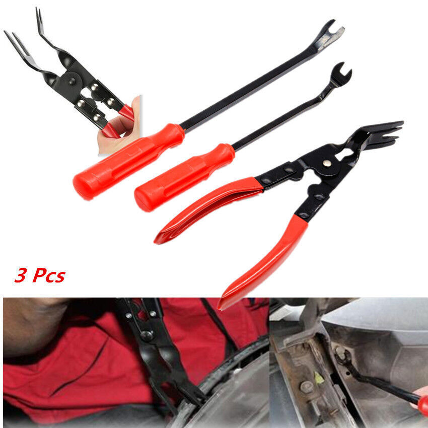 3in1 Car Portable Clip Pliers Set Fastener Remover Repair Handle Pry