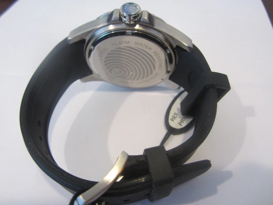 LE CHATEAU JAPAN MEN'S WATCH QUARTZ S/S RUBBER ORIGINAL LC7084 NEW - image 3 of 4