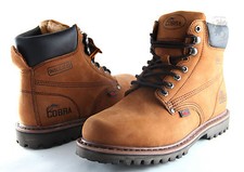 Men Work Boot Cobra C11 Brown Genuine Leather Goodyear Welt Construction New