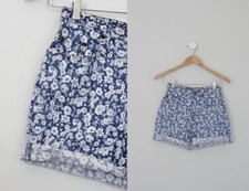 Vintage Liz Claiborne Blue Faded Floral High Rise Waisted Shorts Cutoffs 1990s S