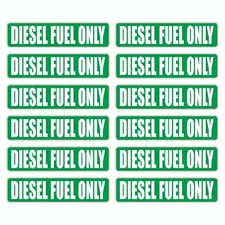 12-pack DIESEL FUEL ONLY Vinyl Decals / Stickers / Fuel / Caution / Warning Gas