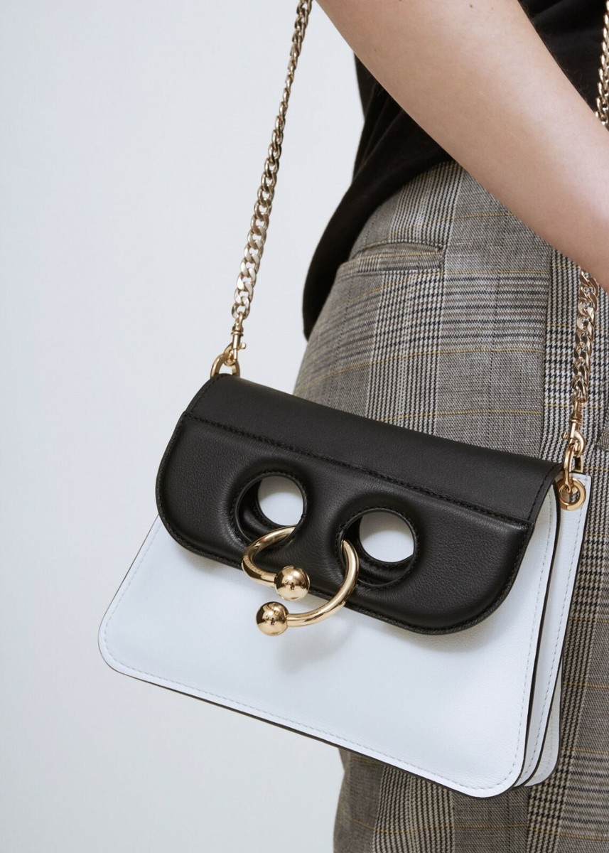 JW Anderson Chain Small Leather Hobo Bag in White