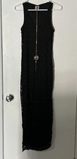 Jonathan Martin Women’s Size M Black Lace Dress Long With Size Slid