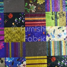 British Design Print On Velvet Patchwork Alice Wonder Pattern Upholstery Fabric