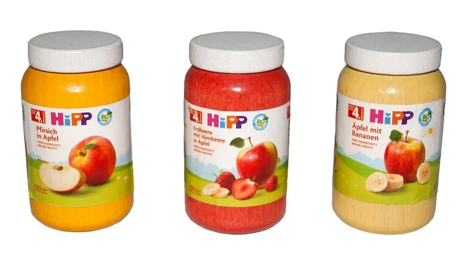 Tanner der kleine Kaufmann Hipp Gläser Set, für Puppenbaby, für Kaufmannsladen