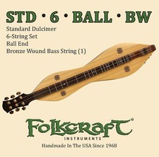 Folkcraft  Mountain Dulcimer String Set, Six String, Ball Ends .011" .011" .013