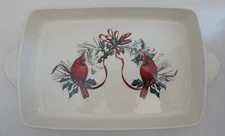 Lenox Winter Greetings Handheld Rectangular Baker w/ Cardinals 16 1/2"