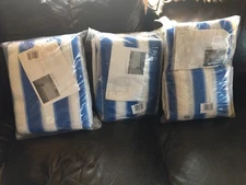 Polyethylene Deck & Fence Privacy Screen Blue White Stripe New. Volume Pricing.