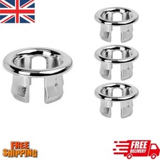 2/4Pcs Bathroom Basin Sink Overflow Ring Chrome Hole Cover Cap Inserts,Round.