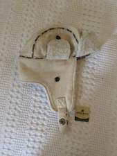 NWT Woolrich Wool Blend Trapper Hat OSFM Cream Plaid Winter