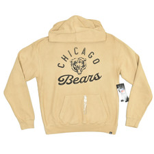 NEW 47 Brand Chicago Bears Hoodie Regular Size S Tan NFL Pullover Sweatshirt