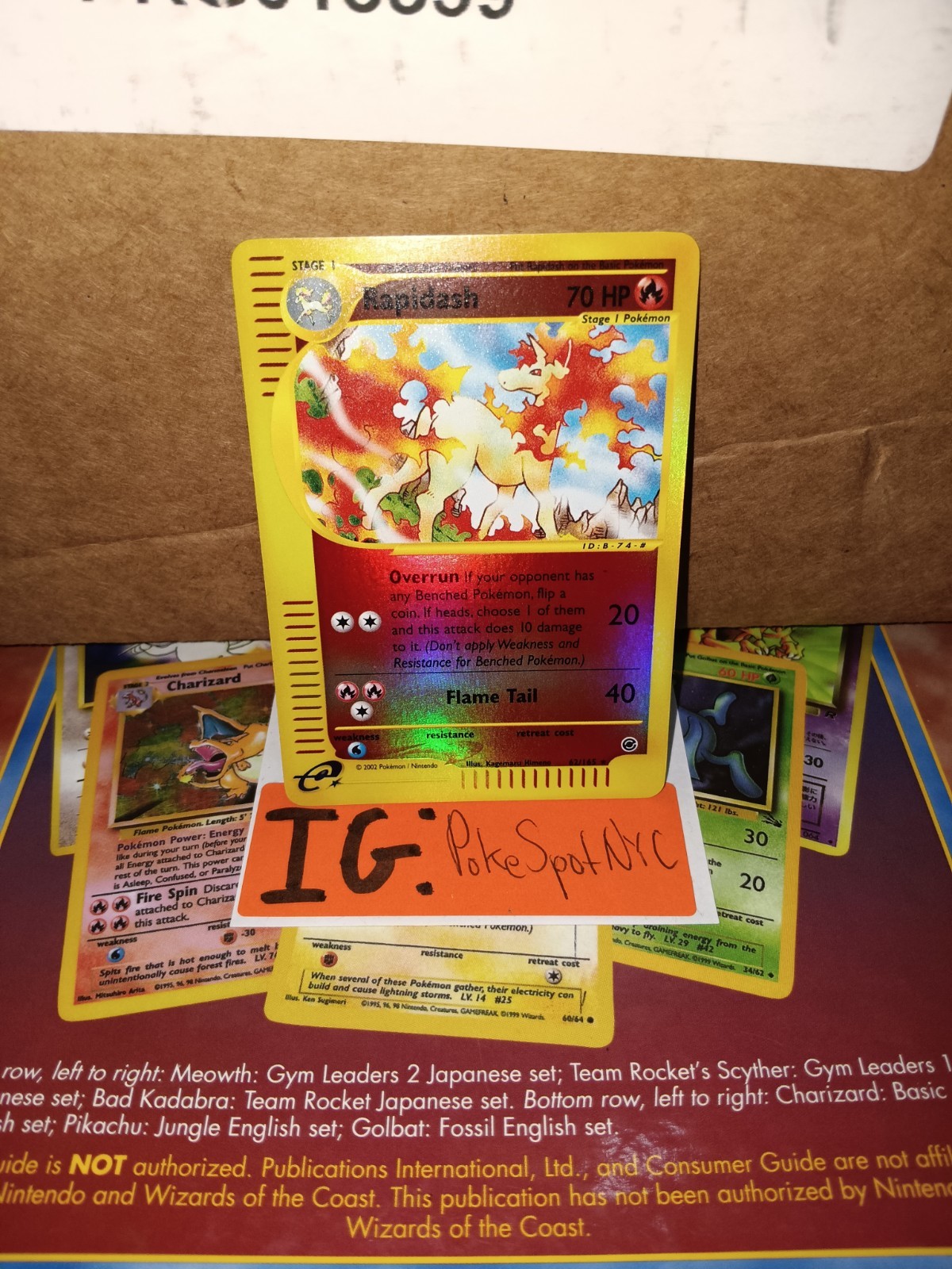 Pokemon 2002 Expedition Base Set Rapidash Reverse Holo #62/165 Near Mint