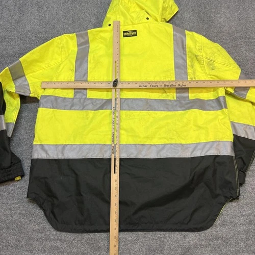 Radians Jacket Mens XL Yellow Hi Vis Hooded Insulated Reflective RW32-3Z1Y image 10