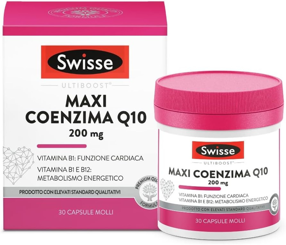 Integratore Swisse CoQ10 200mg con B12 | Supporto Cuore e Metabolismo