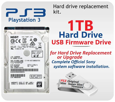 1TB PS3 internal Hard Drive USB Firmware Installation Drive for all models