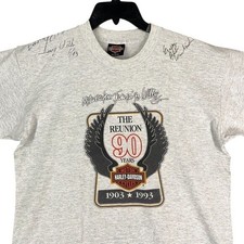 Vintage 90s Harley Davidson 90 year Reunion USA Made Single Stitch Shirt Mens L