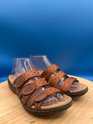 Clarks Collection Sandalen Damen Gr. 7,5 M / EU38 Braun Leder Slide Cutout