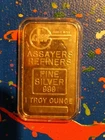 1 Oz .999 Gold Way GW Refiners Vintage Assay Silver Bar Blank Serial