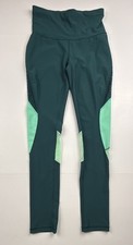 Xersion Fitted Leggings Green Size Small Mesh Cutouts Polyester Spandex