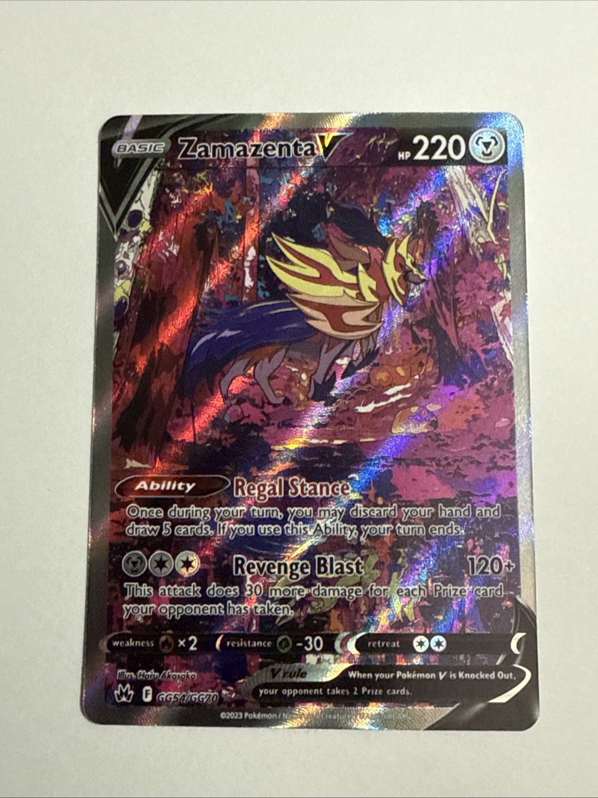 Zamazenta V GG54/GG70 Crown Zenith: Galarian Gallery Pokémon TCG NM 