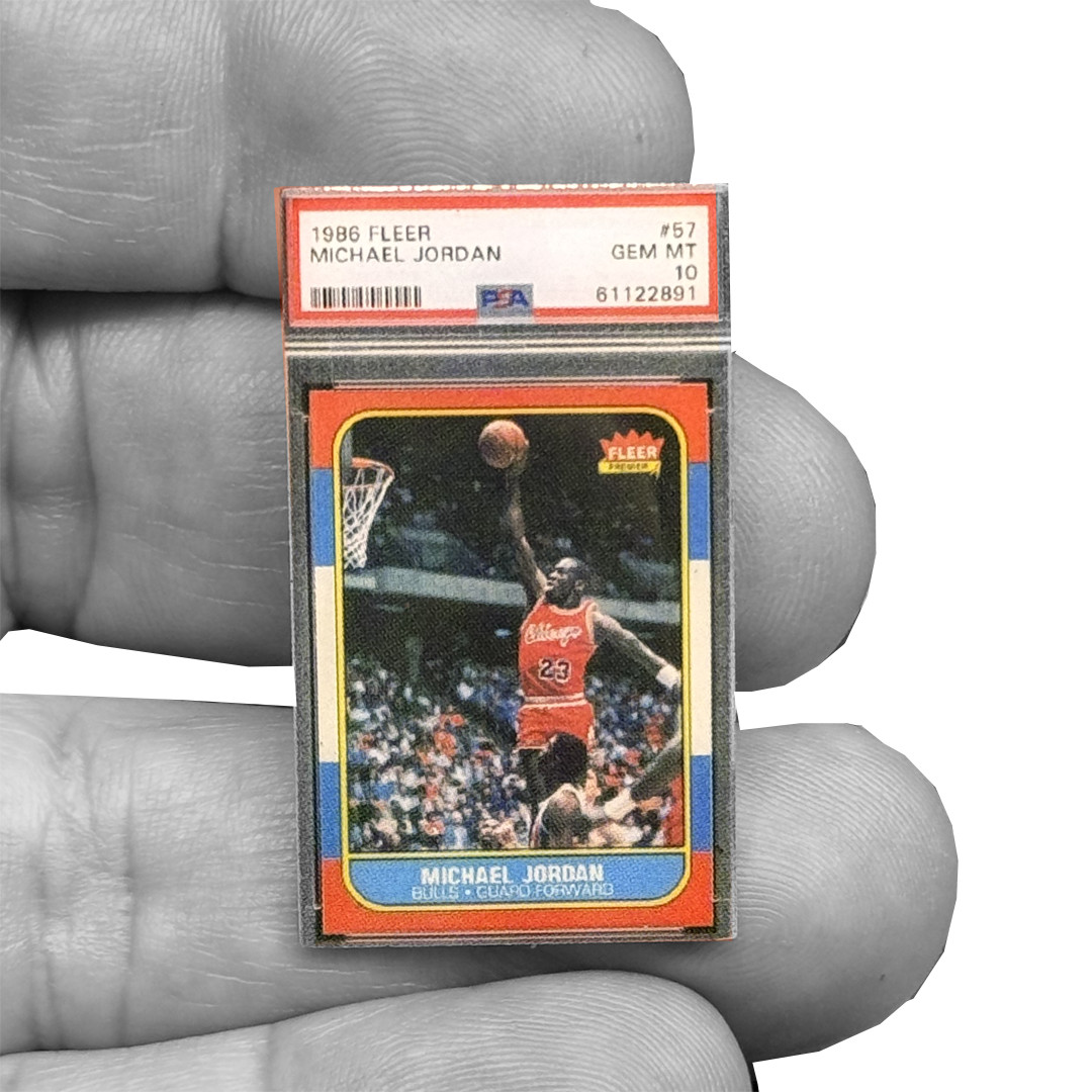 PBX-011-G Lapel Pin for 1986 1987 Fleer Michael Jordan Rookie Card Collectors PS view 1