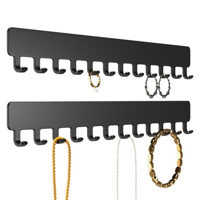 Josmimic Necklace Holder - Hanging Jewelry Organizer, Self-Adhesive, Black 