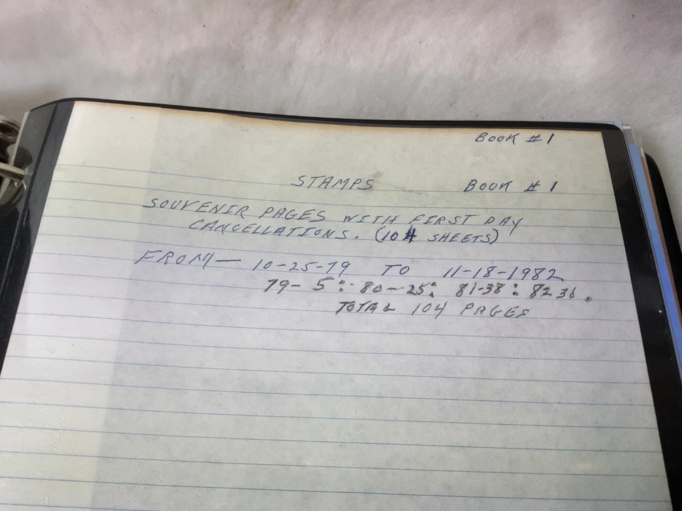 Stamps 1979-82 United States 1st First Day Issue Souv 107 Pages CANCELLATIONS  - Image 2 of 4