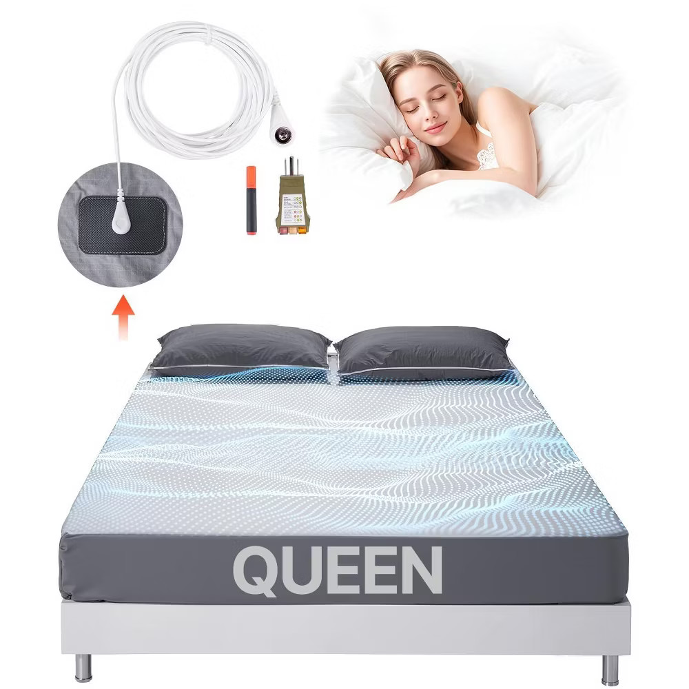 VEVOR Grounding Sheets Queen Size, Earth Grounded Fitted Bed Sheet, 95% Cotton