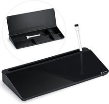 Desktop Whiteboard with Storage, Desk Organizer Dry Erase Glass White Board To-D