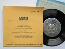 Bruno Hoffmann Mannheim And Vienna EP Archiv 37029 EX/VG 1950s picture sleeve...