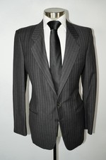 VTG Giorgio Armani MANI Mens 40L Black Wool Blazer Jacket Made in Italy NICE