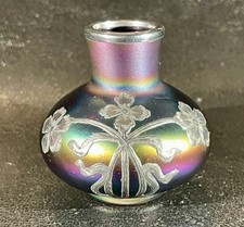 Lötz Witwe Miniatur Vase Iridescent Glass 5,5cm