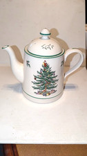 SPODE CHRISTMAS TREE CERAMIC TEAPOT 8" HIGH    EXC