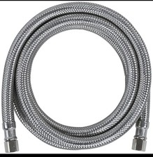 Ice Maker Water Line, 5 Feet, PVC Core with Premium Braided Stainless Steel,