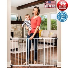 Modern Safety-Lock 47-Inch Extra Wide Walk Thru Baby Safety Gate Hardware Mount