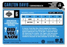 2018 Panini Classics #270 Carlton Davis Blue Back #/175