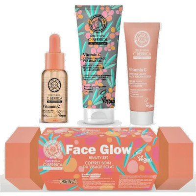 Natura Siberica Vitamin C Face Glow Skincare Gift Set Cleanser Serum Cream