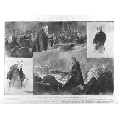 HOUSES OF PARLIAMENT Wertschätzung des Herrn Gladstone - antiker Druck 1898