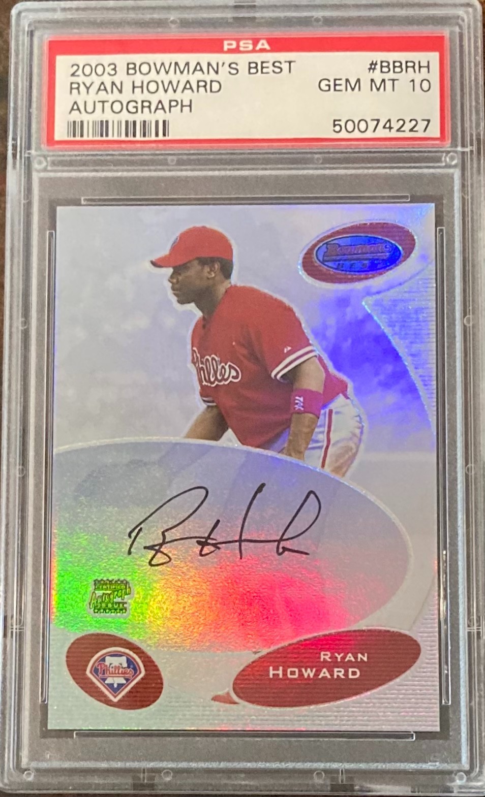 Ryan Howard Rookie 2003 Bowman's Best Ryan Howard #BBRH PSA 10 GEM MINT Phillies Rookie RC ...