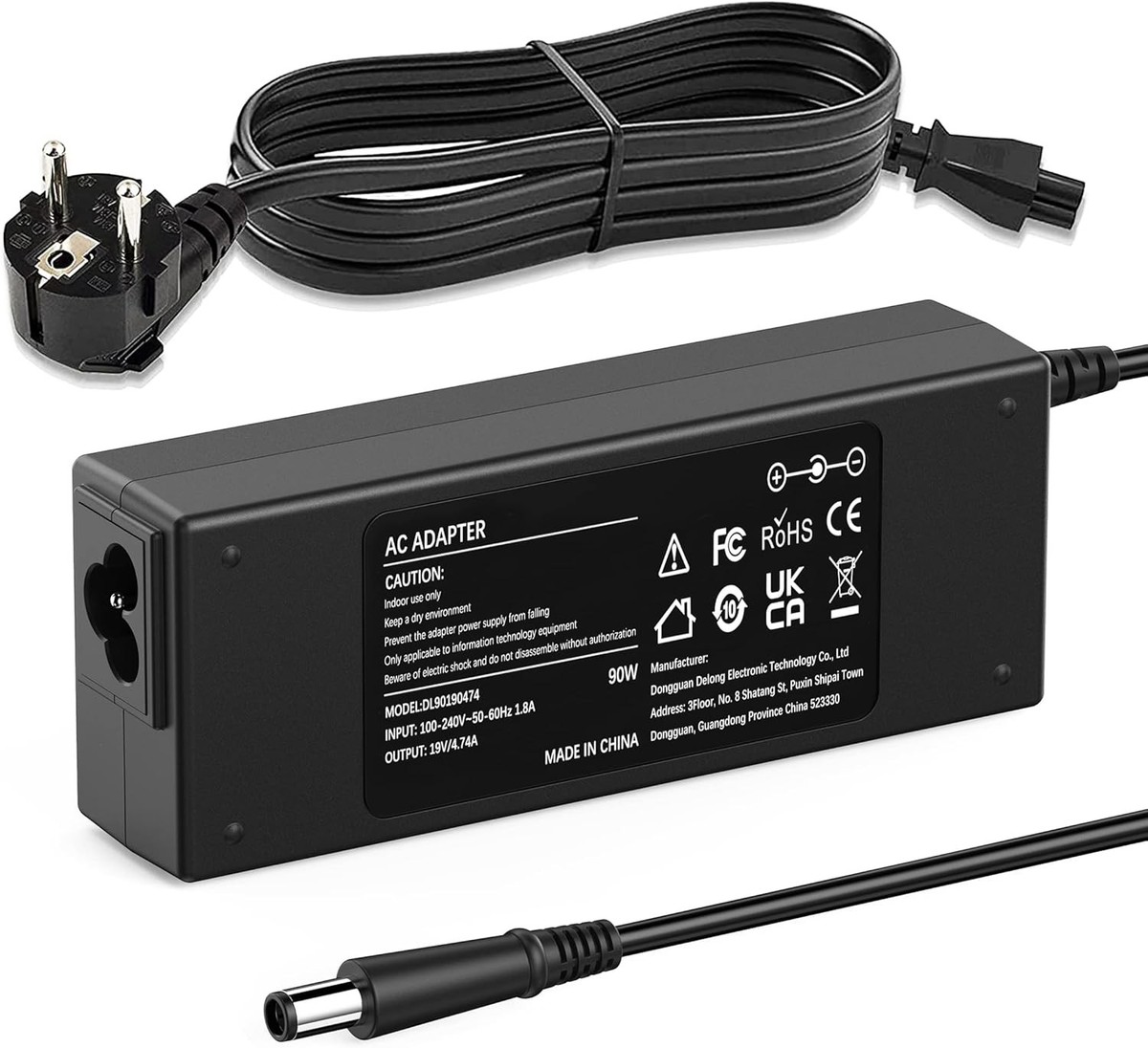 Alimentatore HP 90W 19V 4.74A Per Pavilion, ProBook, EliteBook (Connettore 7.4x5.0mm) - 2