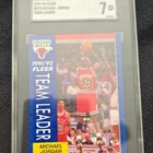 Fleer 1991-92 #375 Michael Jordan Team Leader SGC 7 Chicago Bulls NBA Card