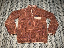 Patagonia Wandering Woods Aztec Synchilla Snap T Fleece Womens XS FLAWS 