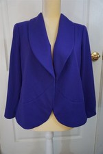 Chicos Open Front Long Sleeve Purple Blazer Jacket Size 1 M