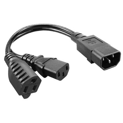 C14 to C13 NEMA 5-15R Y Splitter Power Cord IEC 320 C14 C13 Splitter Power Cable
