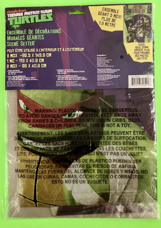 Teenage Mutant Ninja Turtles TMNT Giant Scene Setter Wall Decor Kit Unopened NEW - Image 4 of 4