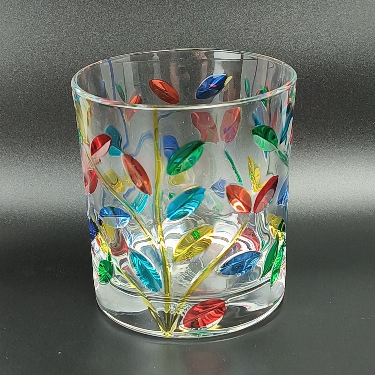 MURANOガラス CC Zecchin Murano Style Glass Cup Lowball Tumbler Tree Leaves