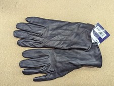 Genuine Leather Womens Gloves Size M Black Winter Ladies Wool Blend Lining