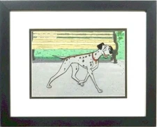 ⚫ 101 Dalmatians production Disney cel Art Corner label Framed Pongo