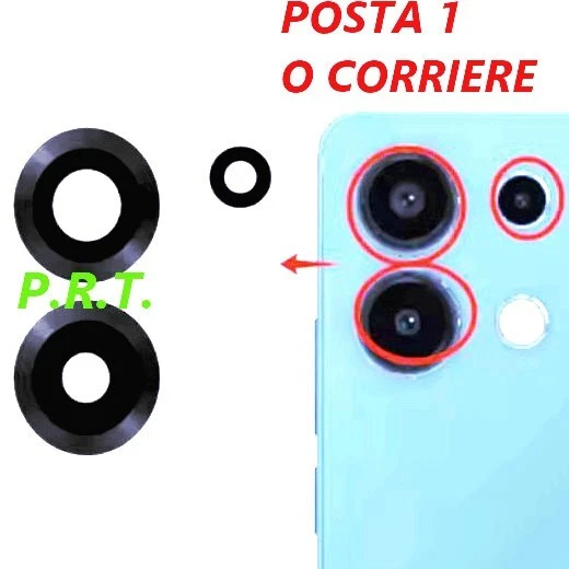 VETRINO LENTE VETRO FOTOCAMERA POSTERIORE PER XIAOMI REDMI NOTE 13 4G BIADESIVO